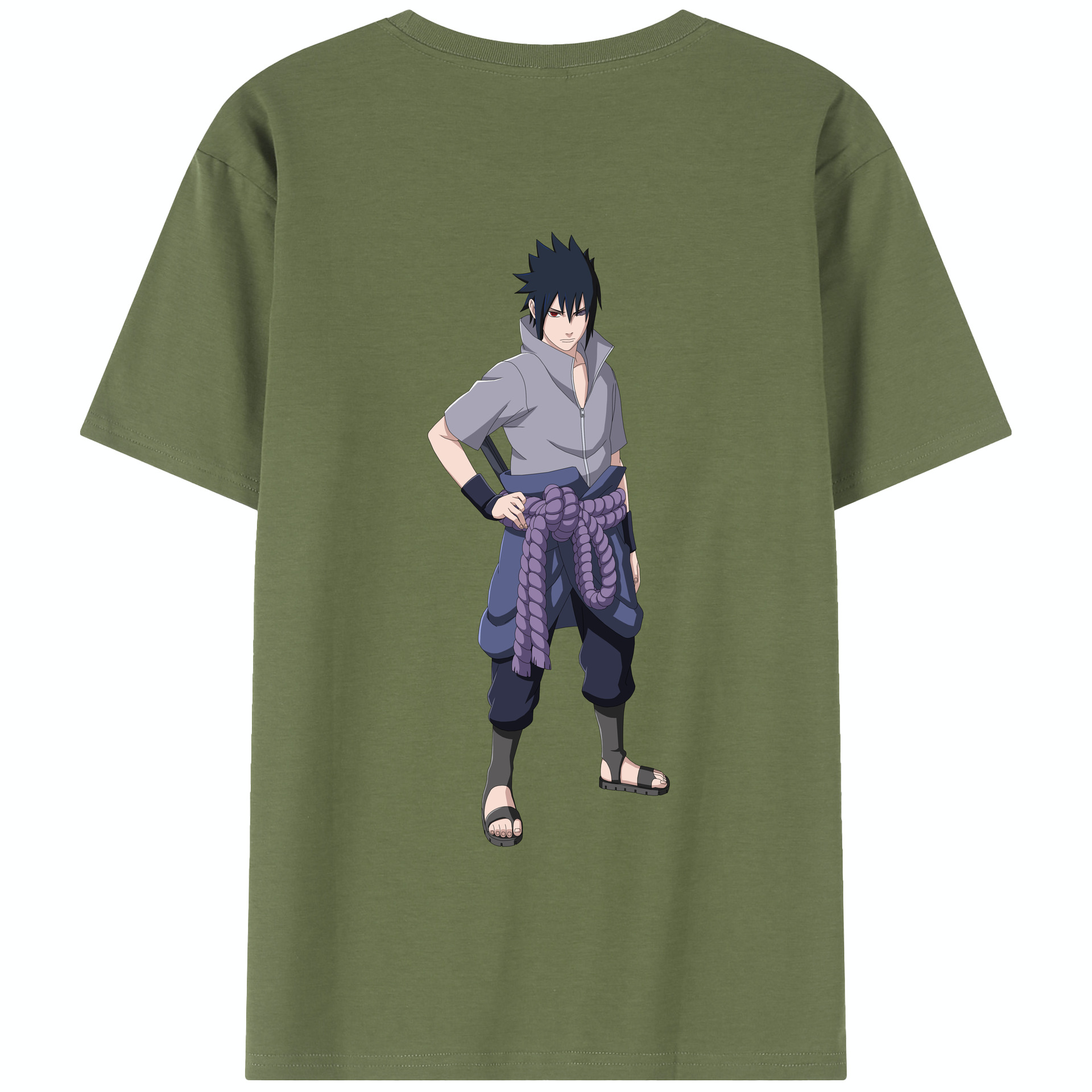 （画像用） NARUTO -ナルト- うちは サスケ Uchiha Sasuke 綿100％半袖Tシャツ（背面プリント）